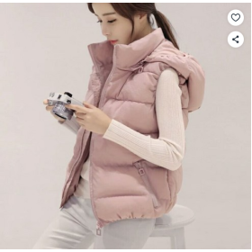 해피유통 여성용 후드 패딩 점퍼 겨울 빅사이즈 조끼 따뜻한 패딩조끼