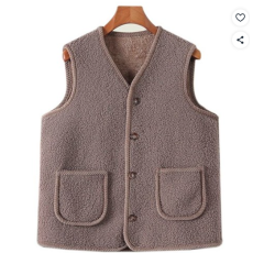 여성용 두꺼운 조끼 보온 내복 플리스 가을겨울 엄마 베스트 조끼 세련된 인조 양털